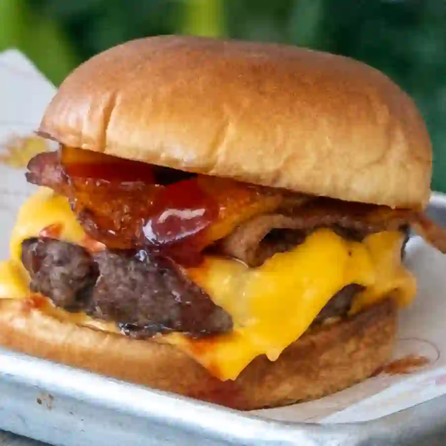 The Pepperoni Burger-izza from AJ's Wings & Things