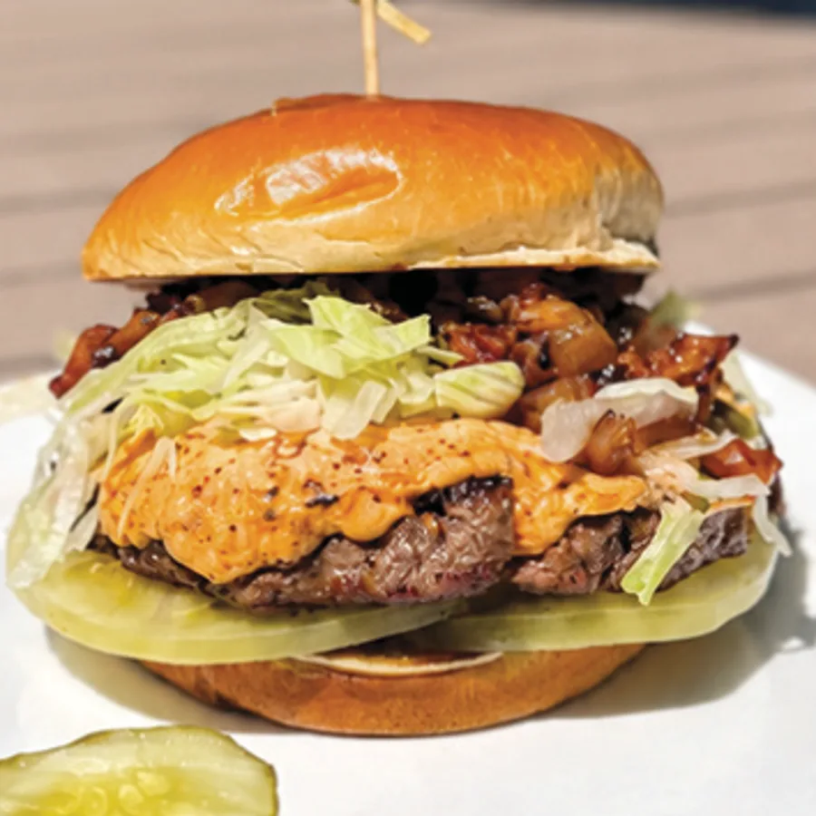 Southern Peach & Pimento Burger from Bru Burger