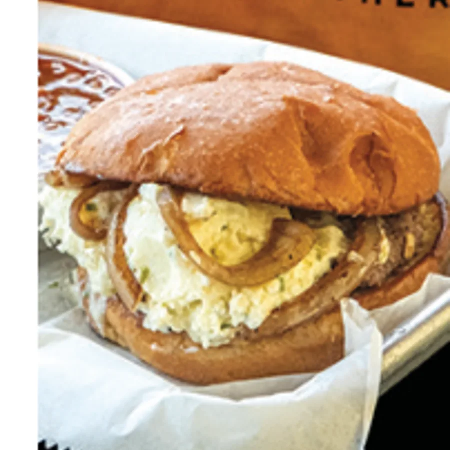 French Onion & Boursin Burger from Honey J's