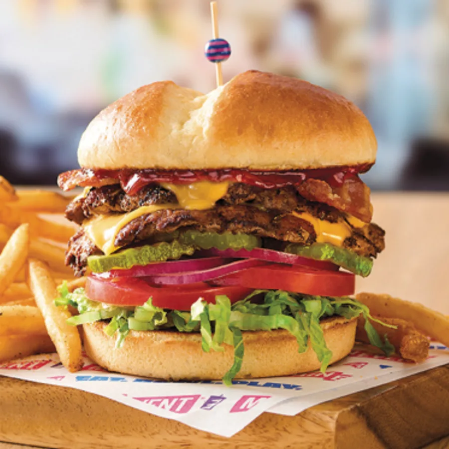 Honey BBQ Bacon Burger from Main Event