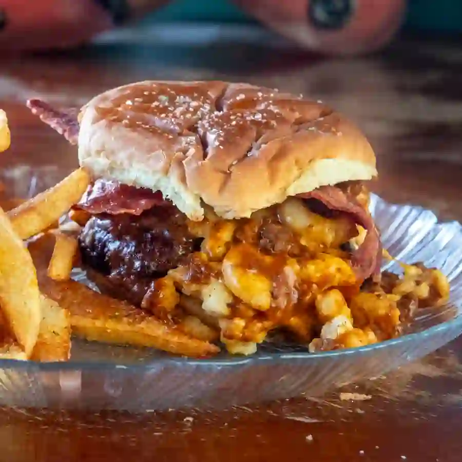 Mac Attack Burger from Mimi's Southern Style Cooking
